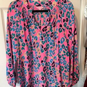 Lilly Pulitzer Pink Multicolor Leopard Print Tunic